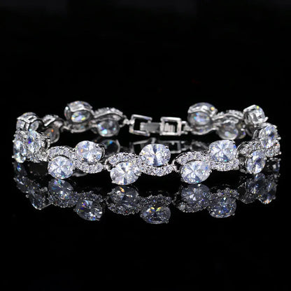 Copper-plated 18K gold electroplated zircon bracelet with micro inlay craftsmanship