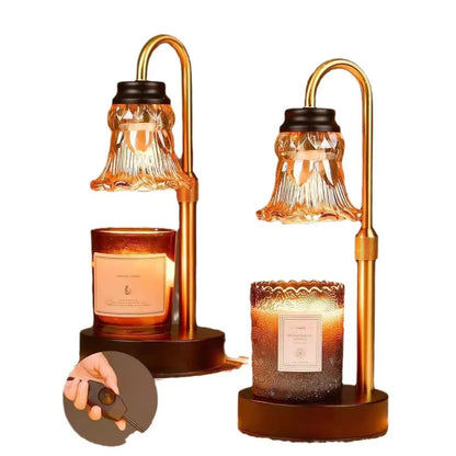 30.5cm tall bamboo electric wax melting lamp for aromatherapy with international voltage compatibility