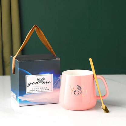 Ceramic promotional mug in seven colours with 330ml capacity and 9.5cm diameter