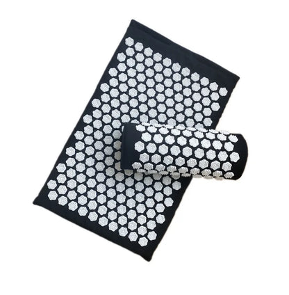 Lotus-shaped acupressure mat and pillow set in blue colour for massage therapy
