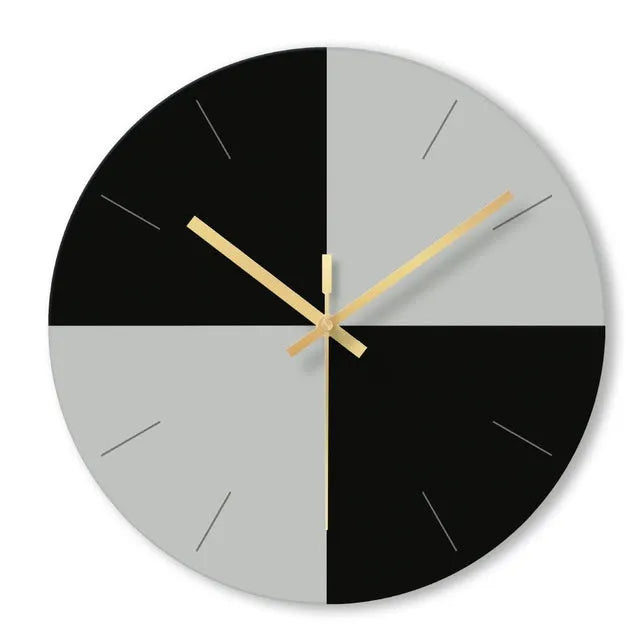 A large, clear tempered glass wall clock with a minimalist transparent face on a light background.