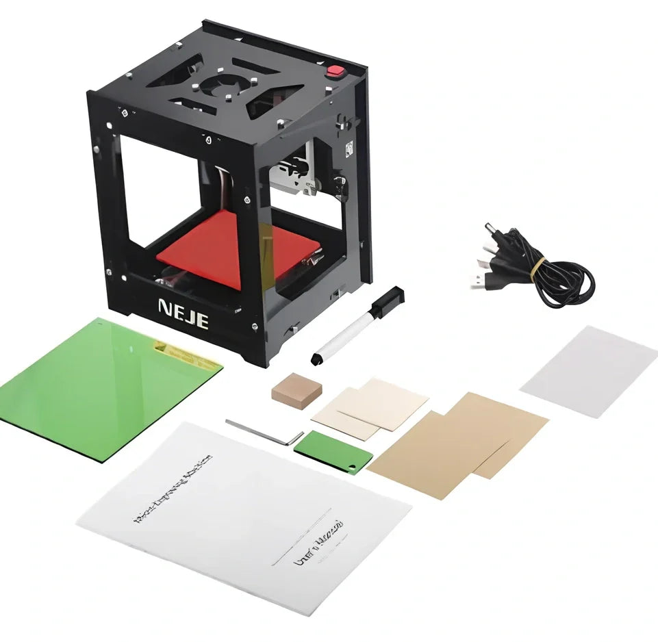 NEJE 1500mW desktop laser engraving machine with blue-violet laser for acrylic bitmap carving