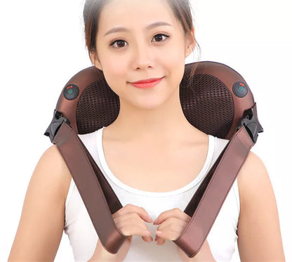 Massager Pillow with multiple head options for targeted muscle relief, compact and portable design