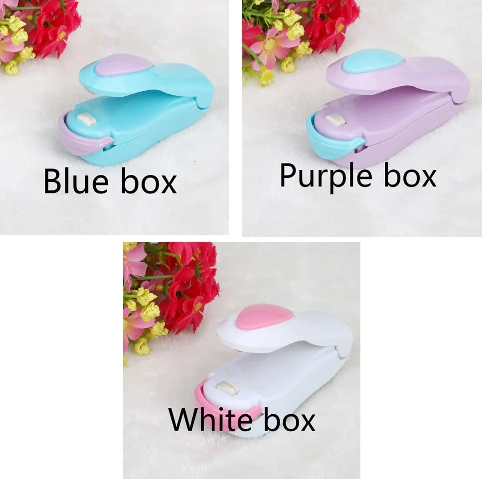 Mini hand pressure heat sealing machine measuring 10cm with magnetic base for plastic bag food preservation