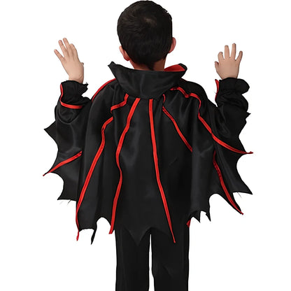 Halloween children's costume in black and red, sizes for 110-140cm height