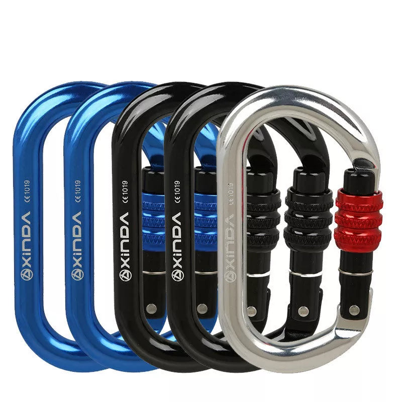 O-shaped Thread Lock Rock Climbing Carabiner in various colors