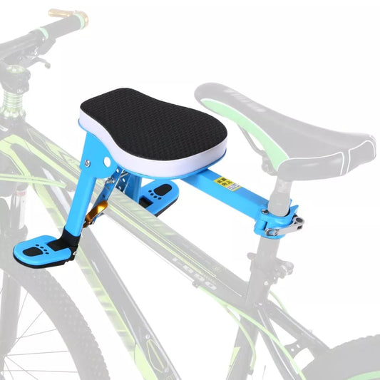 Bicycle child seat with quick release mechanism and foldable pedal
