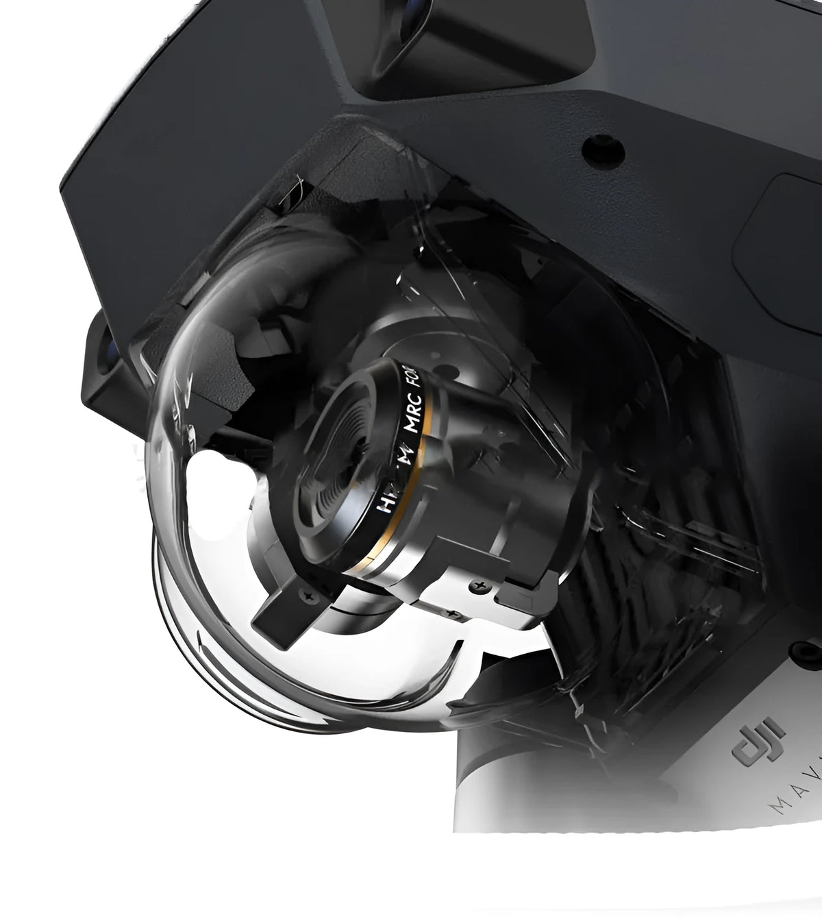 DJI Mavic drone camera with a selection of slim ND, UV, and CPL screw-on filters laid out beside it.