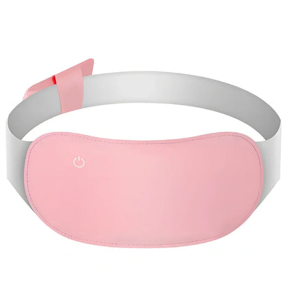 Pink Warm Heart Heating Belt with temperature control buttons and LED indicators on Lycra fabric surface