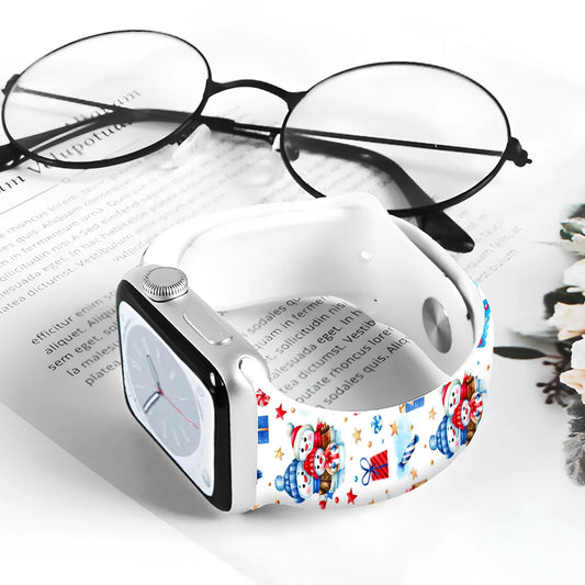 Christmas silicone watch strap in solid colours fitting 38-49mm watches with 30 colour options