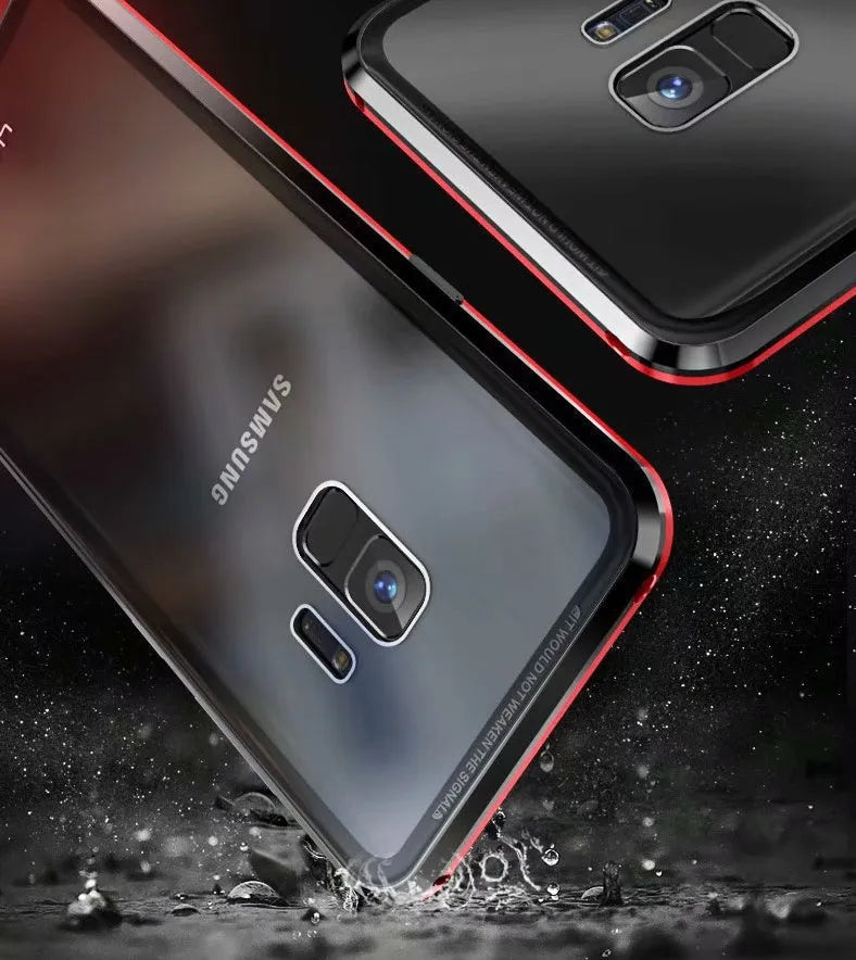 Anti-peeping magnetic clamshell phone case for Samsung Galaxy phones in multiple colours
