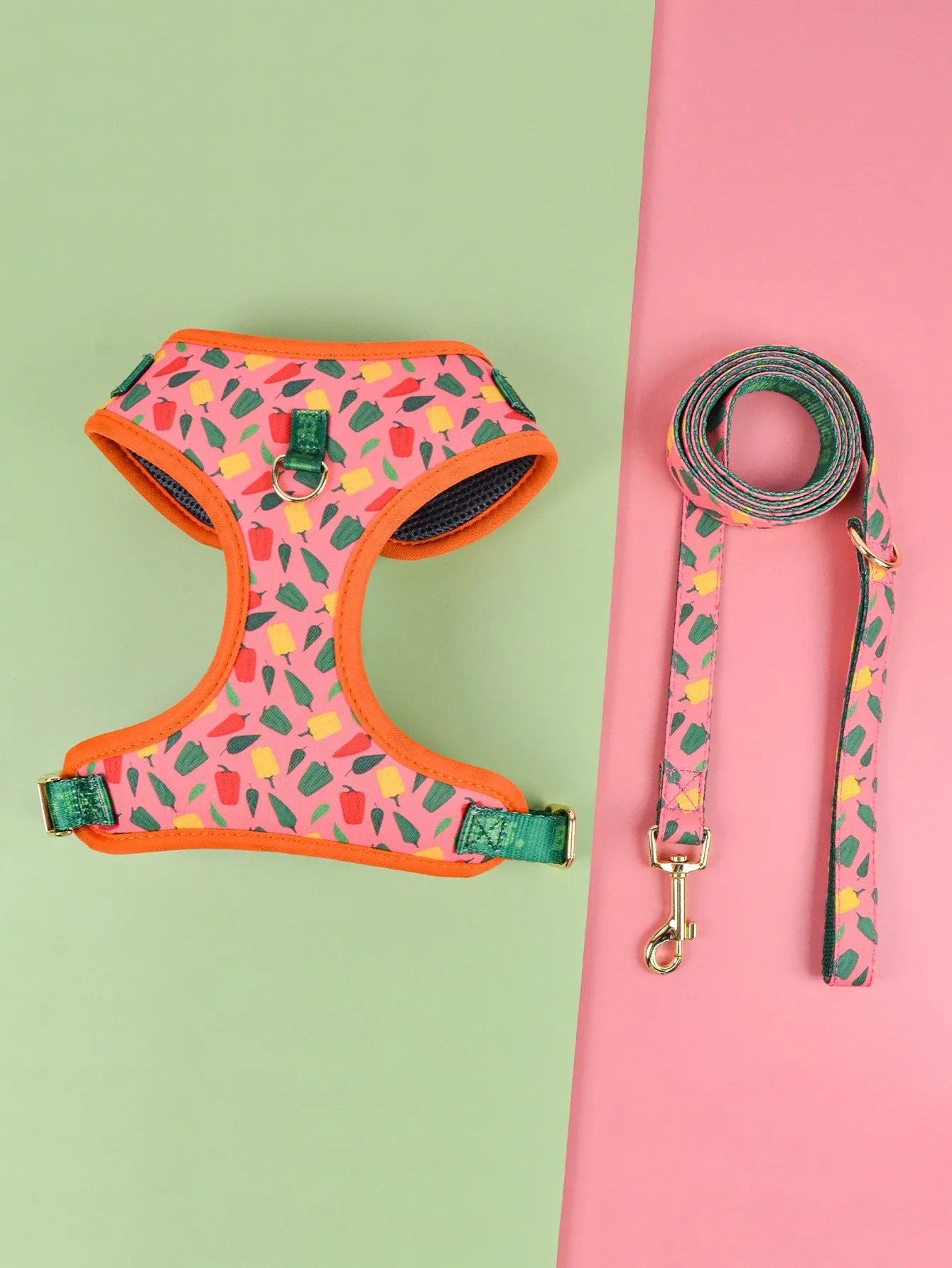 Polyester chest-back dog haulage harness in blue ice cream colour for medium/large breeds.