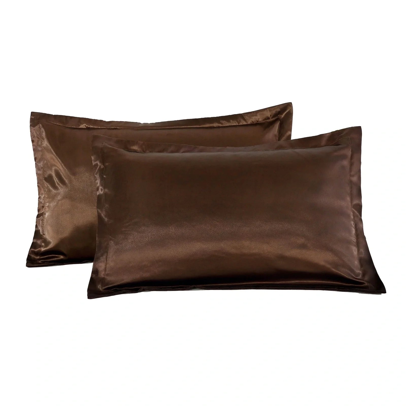 Pure colour imitation silk pillowcase in selected colour showing smooth polyester fabric texture