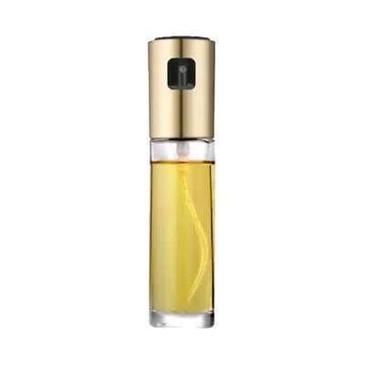 Gold ABS and glass kitchen oil vinegar spray bottle with push-pump mechanism