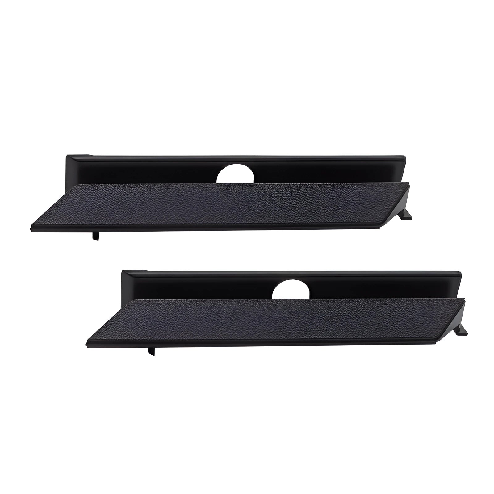 Black PS4 Pro hard drive bottom cover replacement part, showing internal clip design.