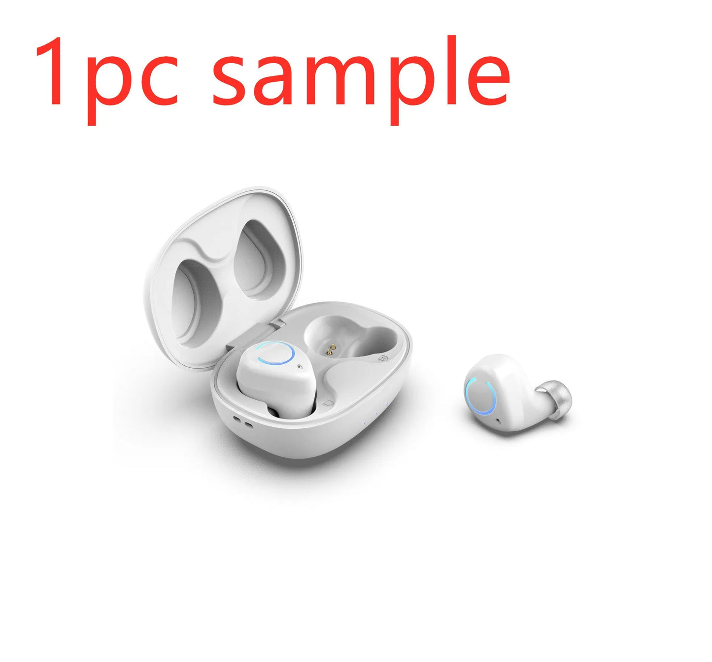 Black and white M18 true wireless in-ear Bluetooth earbuds with charging case.
