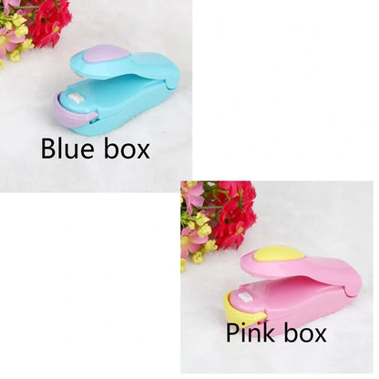 Mini hand pressure heat sealing machine measuring 10cm with magnetic base for plastic bag food preservation