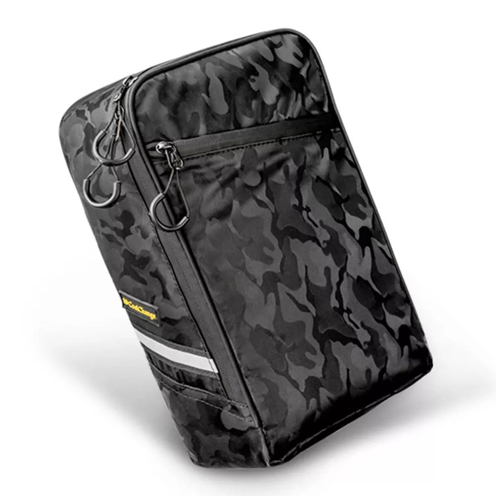 Black camouflage waterproof bicycle backpack with elastic silk Oxford fabric
