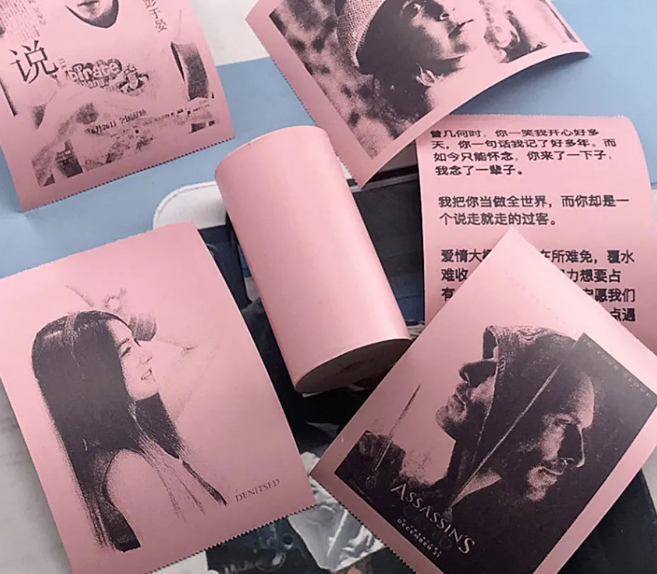 PerPage Mini wireless portable thermal printer paper in Regular, Label and Sticker types, with colour and Q3 or Q6 quantity options.
