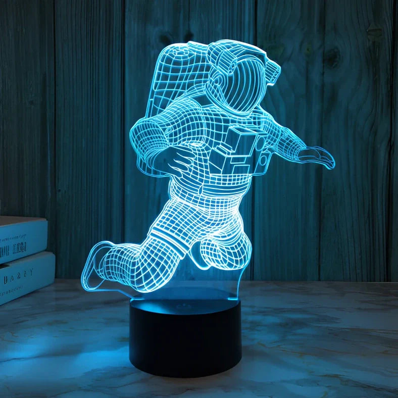 3D Astronaut small night light USB plug-in bedside model, 10cm tall LED glow at ≤36V