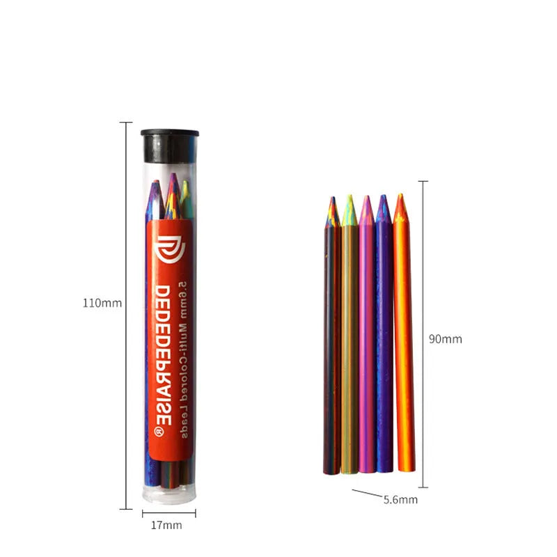 Magic rainbow multicolour pencil lead for 5.6mm activity pens, 90mm length with rainbow core