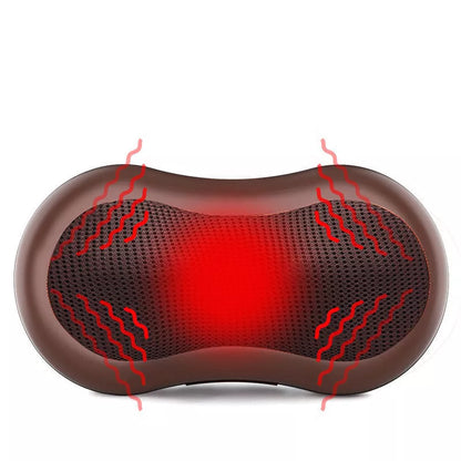 Massager Pillow with multiple head options for targeted muscle relief, compact and portable design