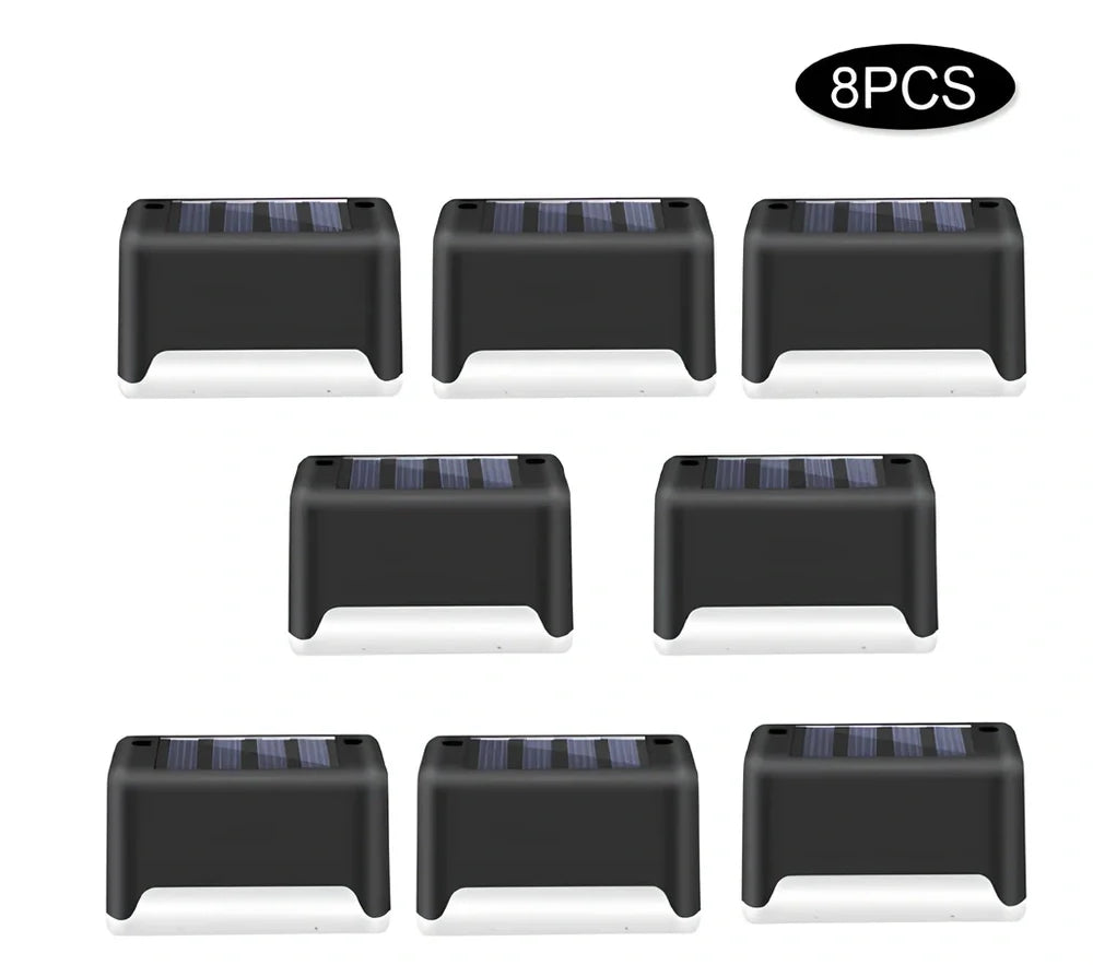 Coffee-coloured solar step light with amorphous silicon panel for outdoor staircase and garden illumination