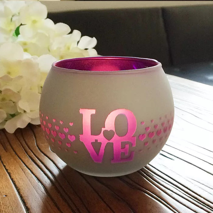 Mosaic glass candle holder in vibrant colors with elegant mosaic pattern