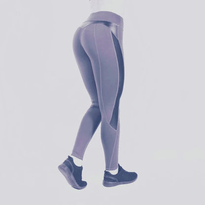 High waist sports leggings in four colours with polyester fibre construction and Asian sizing