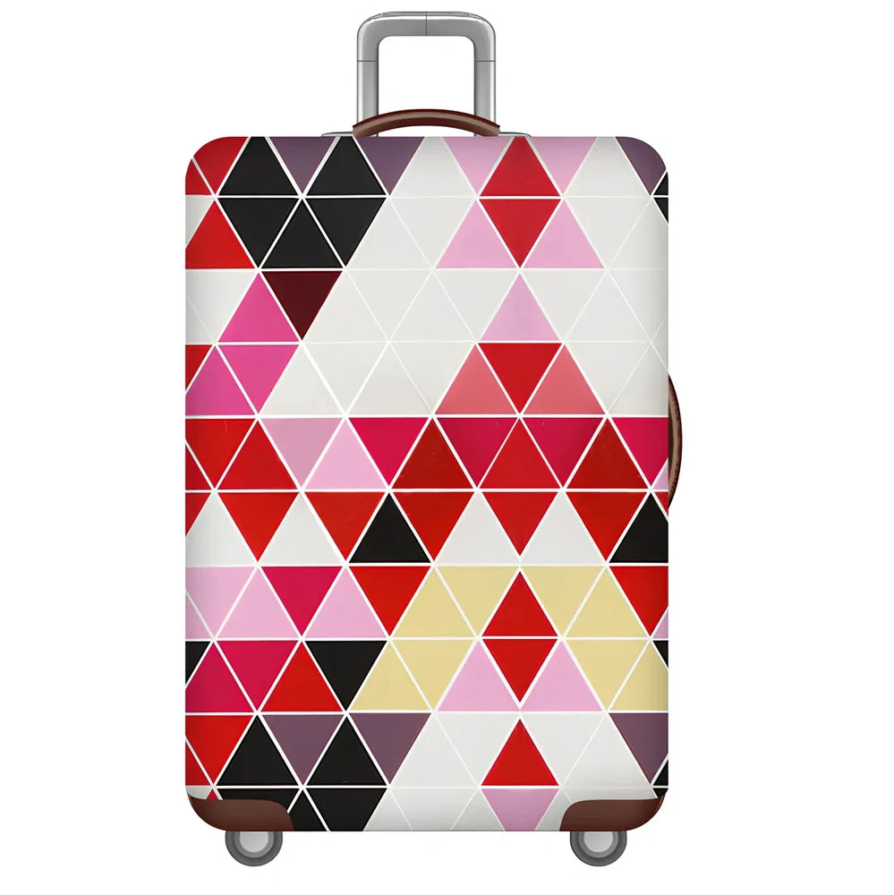 Elastic trolley case cover protecting luggage with polyester fabric, available in multiple sizes and patterns