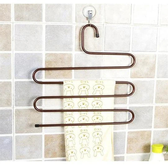 Sturdy 5-Tier Pants Rack in Stainless Steel for Closet Organization and Space-Saving Storage