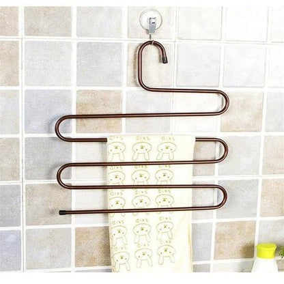 Sturdy 5-Tier Pants Rack in Stainless Steel for Closet Organization and Space-Saving Storage