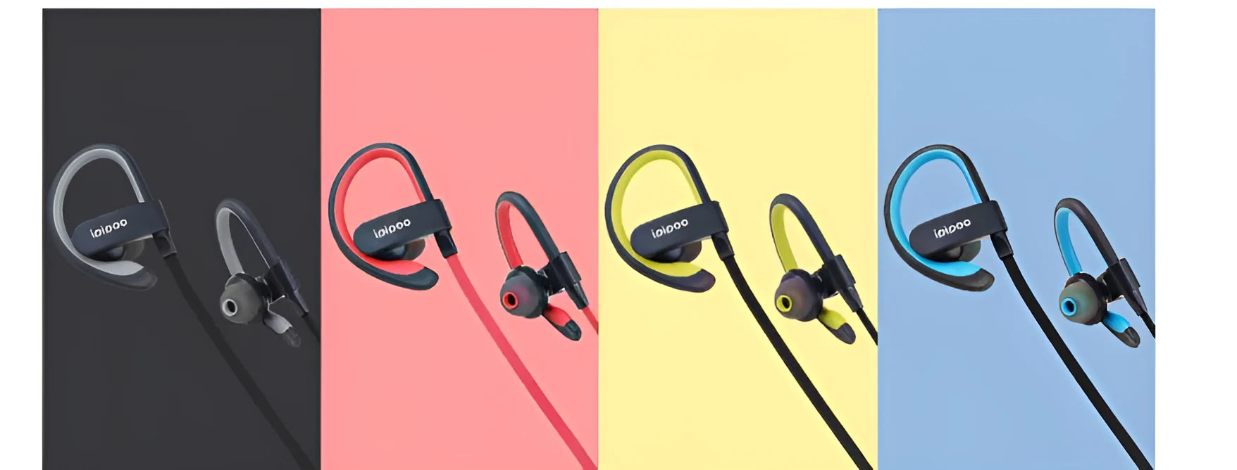 Wireless sports headphones in blue colour with earplug design for running and fitness