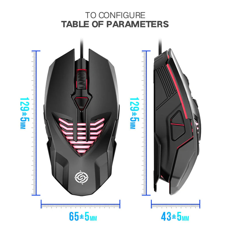 Hhomeenjoy Ergonomic Wired Gaming Mouse for Office and Home Use