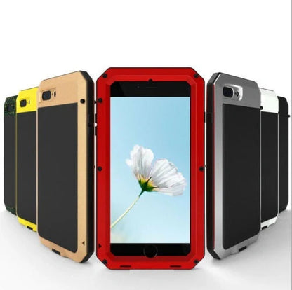 Metal iPhone case for iPhone 11 series in various colors, offering durable aluminum protection