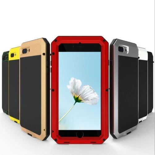 Metal iPhone case for iPhone 11 series in various colors, offering durable aluminum protection