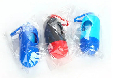 Multi-colour dog waste cleanup bags showing black, blue, green, pink, and red variants in 22.5x30cm size