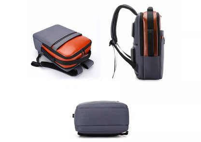 Multi-functional leisure computer bag in copper, blue, and black with large capacity for 15.6-inch laptops