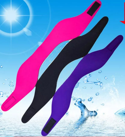 Rubber swimming headband in various colors for secure hair management during swimming