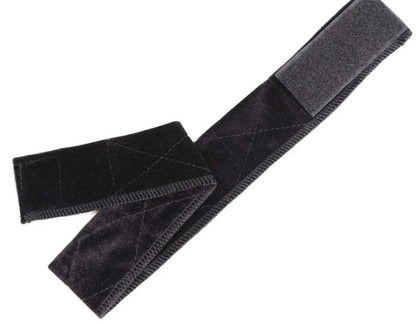 Adjustable headband with flexible velvet grip for securing wigs in place comfortably and stylishly