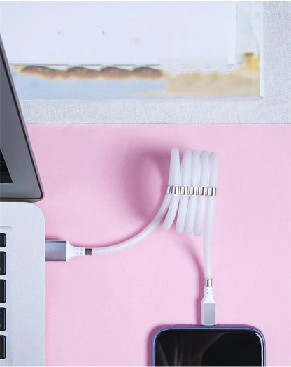 Magnetic absorption nano data line in black and white, compatible with Apple and Android devices