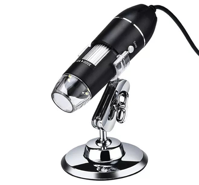 USB Digital Microscope with 1600X magnification and adjustable LED lighting