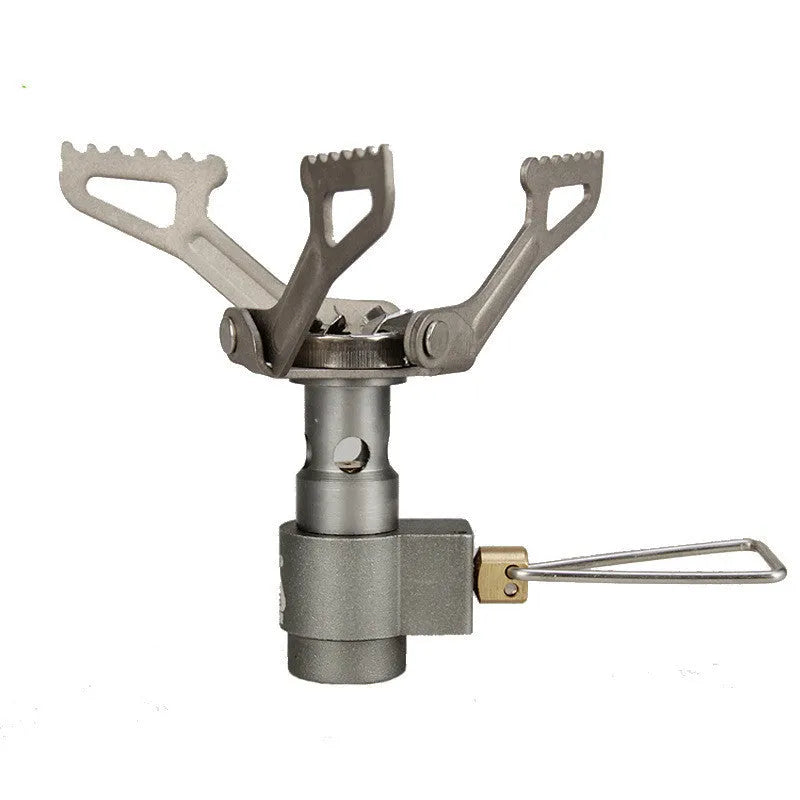 Portable camping stove with one-piece furnace structure, using propane fuel for outdoor cooking