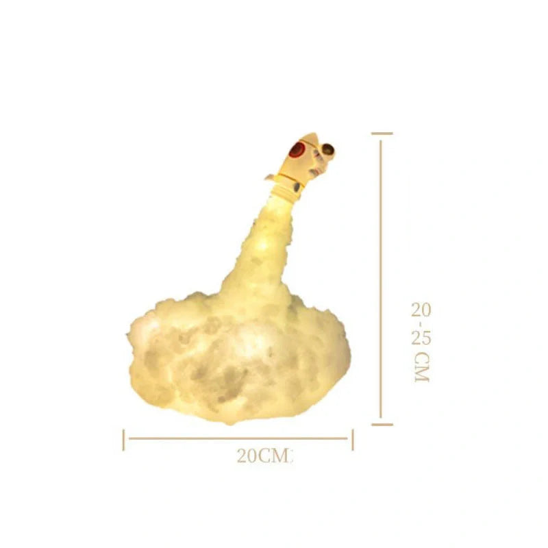 DIY LED Rocket Night Light with realistic space-themed design and smooth PP cotton base