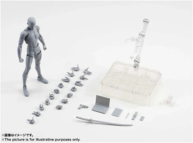 Articulated artist mannequin kits with interchangeable accessories for dynamic pose reference