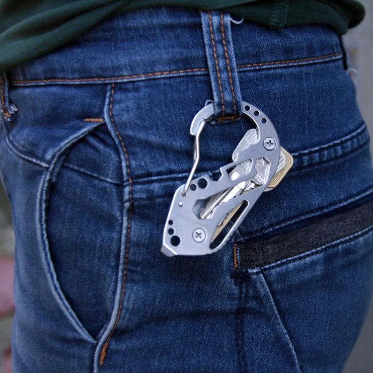 Multifunctional outdoor key clip with bottle opener and screwdriver tools for everyday carry and outdoor adventures