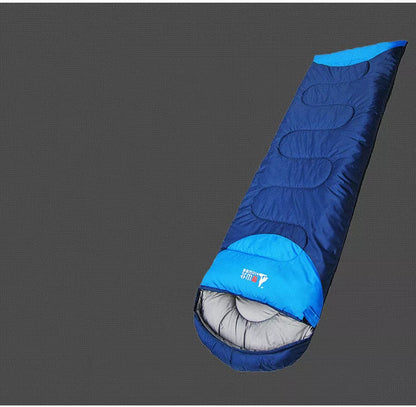 Polyester camping sleeping bag with waterproof shell and compression bag for outdoor adventures