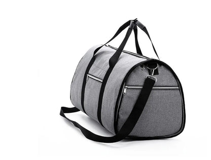 Cylinder travel bag in black with 36-55L capacity, Oxford cloth waterproof construction