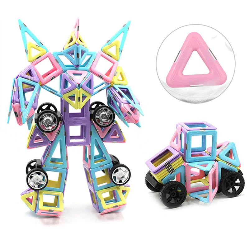 Magnetic building blocks educational toy set with ice cream colors and strong magnets