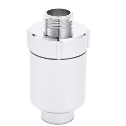 Multi-function shower water purifier with stainless steel finish and 4-layer filtration